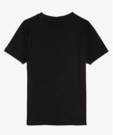 tee-shirt fille a manches courtes en maille cotelee avec motif brodes sur la poitrine noir tee-shirtsB191801_3