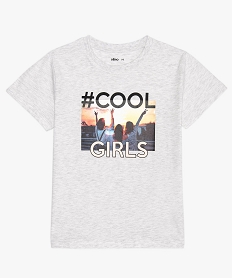 GEMO Tee-shirt fille à manches courtes avec photo sur l’avant noir standard