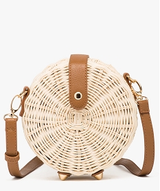 sac femme rond uni en fibres vegetales tressees beige sacs a mainB195601_1