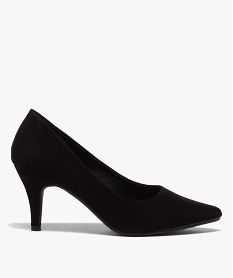 GEMO Escarpins femme en suédine unie à talon noir standard