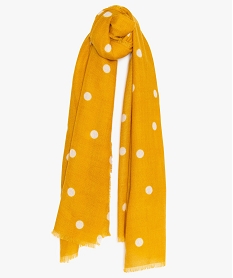 GEMO Echarpe femme avec motifs pois Jaune