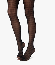 GEMO Collants femme semi-opaque à motifs graphiques Noir