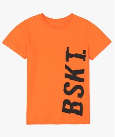 tee-shirt garcon a manches courtes imprime orangeB200501_1