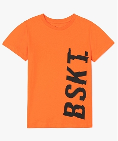 GEMO Tee-shirt garçon à manches courtes imprimé orange standard