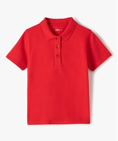 polo fille a manches courtes en coton pique uni rouge tee-shirtsB201301_1