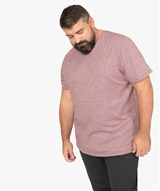 tee-shirt homme grande taille col v a fines rayures rougeB203401_1