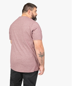 tee-shirt homme grande taille col v a fines rayures rougeB203401_3