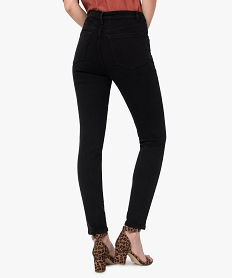 jean femme slim taille haute a surpiqures fantaisie noir pantalons jeans et leggingsB203801_3