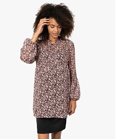 blouse femme speciale maternite a motifs fleuris brunB204101_1