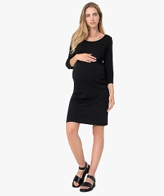 GEMO Robe de grossesse ajustée en maille Noir