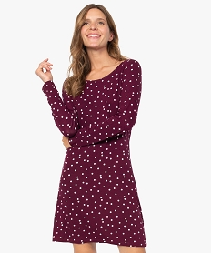 GEMO Chemise de nuit à manches longues femme Imprimé