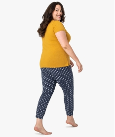 pyjama femme grande taille avec message humoristique jauneB205001_3