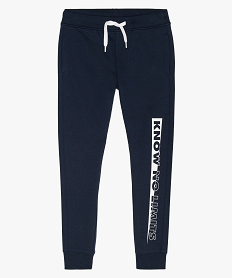 pantalon de jogging garcon ajuste et imprime bleu pantalonsB205101_1