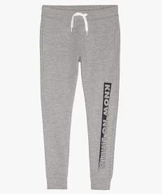 pantalon de jogging garcon ajuste et imprime gris pantalonsB205201_1
