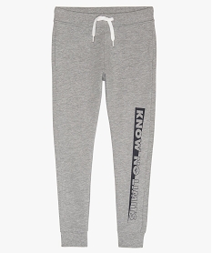 GEMO Pantalon de jogging garçon ajusté et imprimé Gris