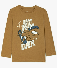 GEMO Tee-shirt garçon à manches longues motif XXL Brun