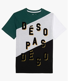 GEMO Tee-shirt garçon multicolore avec imprimé velours kaki chine
