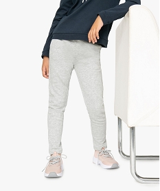 GEMO Pantalon de jogging fille coupe ajustée Gris