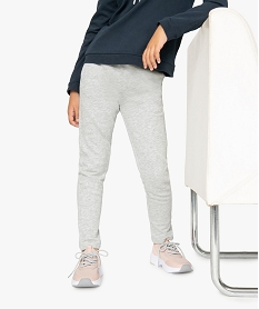 pantalon de jogging fille coupe ajustee grisB206801_4