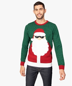 pull de noel pour homme avec motif en maille peluche vertB209701_1