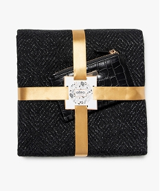 ensemble femme cadeau (echarpe et portefeuille) noirB210401_1