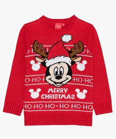 pull de noel garcon avec motif mickey - disney rouge pullsB211001_1