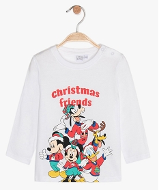 tee-shirt bebe garcon imprime de noel - disney blancB212801_1