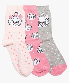 chaussettes fille a motifs aristochats (lot de 3) - disney rose chaussettesB213901_1