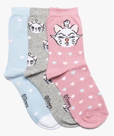 GEMO Chaussettes fille à motifs Aristochats (lot de 3) - Disney Rose