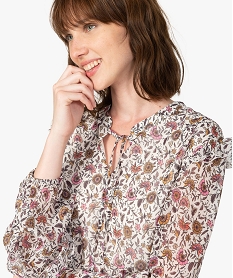 blouse femme a motifs fleuris avec volants sur les manches imprimeB218701_2