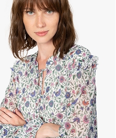 blouse femme a motifs fleuris avec volants sur les manches imprimeB218801_2
