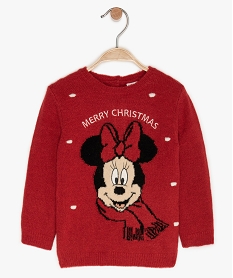 pull de noel bebe fille en grosse maille - disney rouge pullsB220501_1