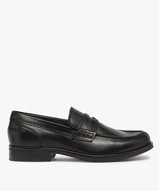 mocassins homme unis a enfiler semelle interieure cuir dessus cuir lisse noir mocassins et chaussures bateauxB221701_1