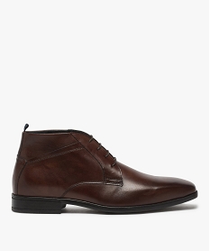 derbies homme semi-montants en cuir uni brunB221901_1