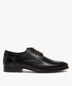 GEMO Derbies homme unis dessus et semelle intérieure cuir Noir