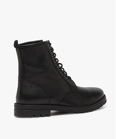 boots homme style rangers a lacets dessus cuir uni noir bottes et bootsB223001_4