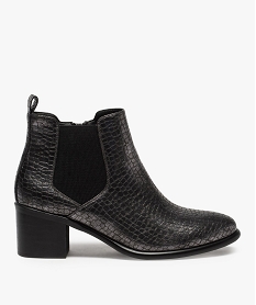 GEMO Boots femme à talon métallisés à motif texturé argente
