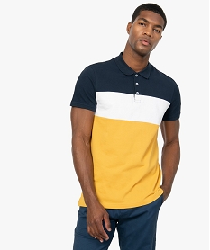 GEMO Polo homme à manches courtes tricolore Bleu