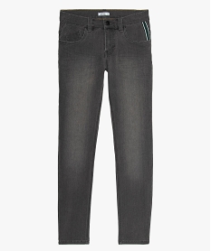 jean garcon slim en coton stretch avec detail colore grisB229401_1