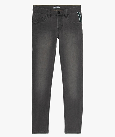 GEMO Jean garçon slim en coton stretch avec détail coloré Gris