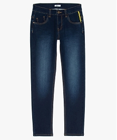 jean garcon slim en coton stretch avec detail colore grisB229501_1