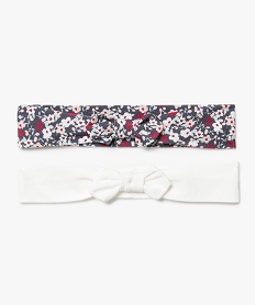 GEMO Bandeau à cheveux bébé fille en coton stretch (lot de 2) Blanc