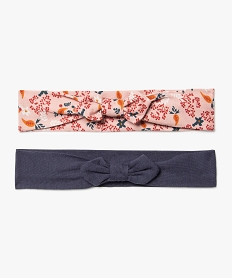 GEMO Bandeau à cheveux bébé fille en coton stretch (lot de 2) Bleu