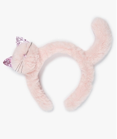 serre-tete fille en peluche forme chat roseB230901_1