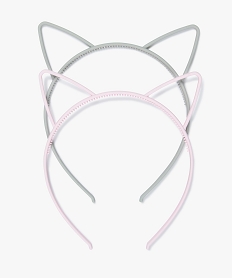 serre-tete fille en plastique a oreilles de chat (lot de 2) rose autres accessoires filleB231301_1