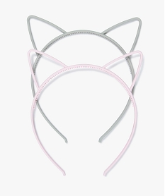 GEMO Serre-tête fille en plastique à oreilles de chat (lot de 2) Rose