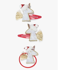 GEMO Accessoires à cheveux fille licorne de Noël (lot de 3) Multicolore