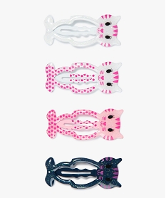 GEMO Barrettes clic-clac fille motifs chats (lot de 4) dore