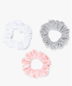 GEMO Chouchous fille en velours avec perles (lot de 3) Multicolore