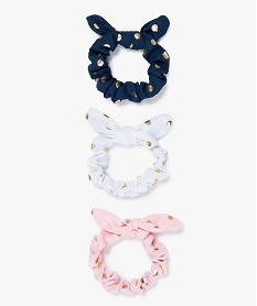 GEMO Chouchous à nœuds et pois pailletés fille (lot de 3) Bleu